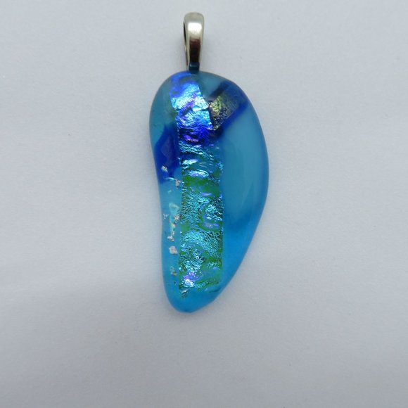 Handmade Jewelry Handcrafted Artist Blown Glass Pendant Iridescent